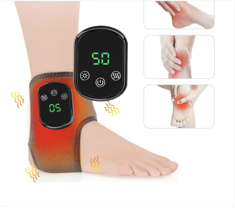 Rechargeable Heated Ankle Brace with Vibration Massage