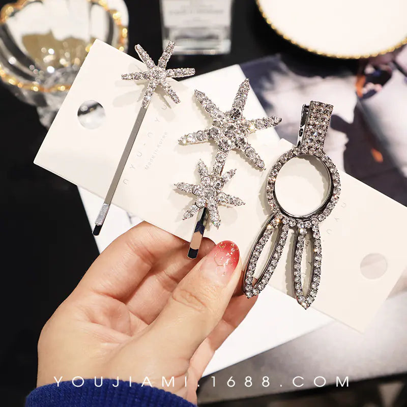 JENNIE Inspired Bling Rhinestone Hair Clips for Women