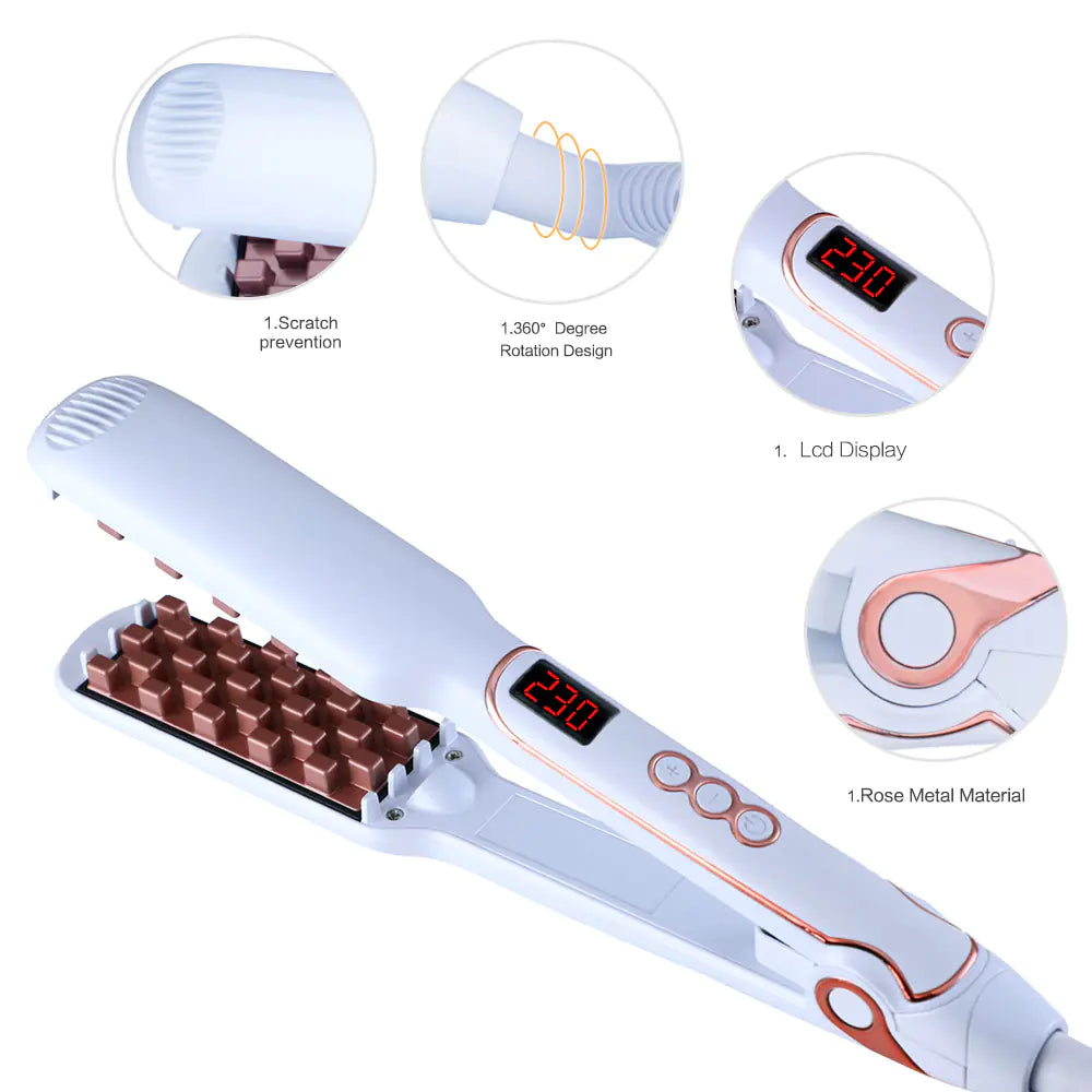 Ionic Hair Curler and Straightener 2-in-1 Device