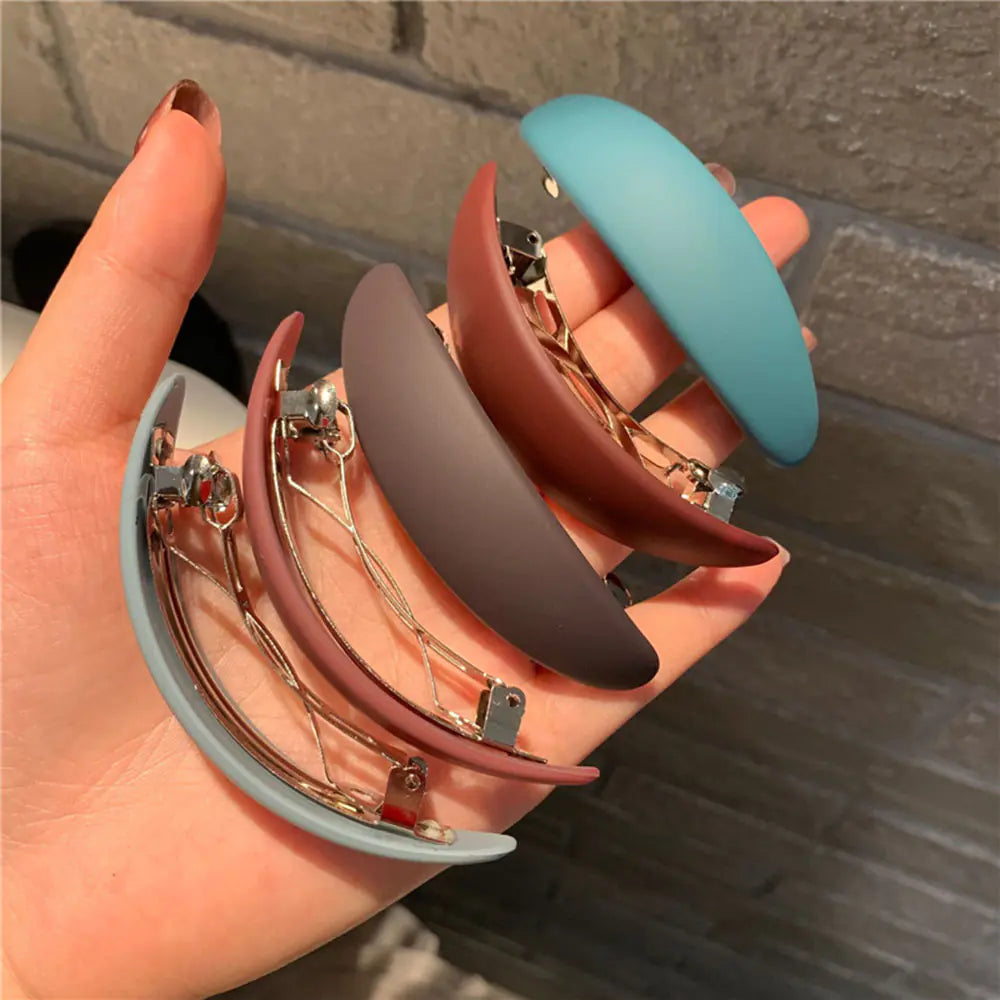 Elegant Matte Geometric Hair Clips for Women and Girls