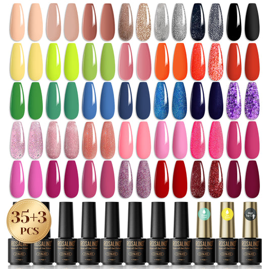 ROSALIND Nail Gel Set with 38 Bottles for Salons