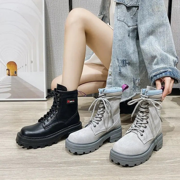 Women's Chelsea Boots - Trendy Thick-Soled Martin Boots