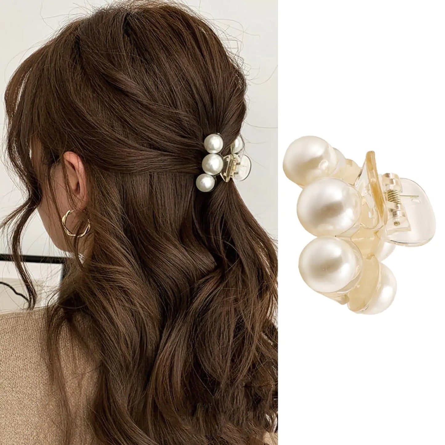 Small Hair Clips Three Pearl Hair Clip for Women Three Hair Clips Hairpin Small Hairpins Cute Hair Clips for Half Hair Acrylic Hair Clips Mini Hair Clips Cute Clips Fashion Hair Accessories 1PCS