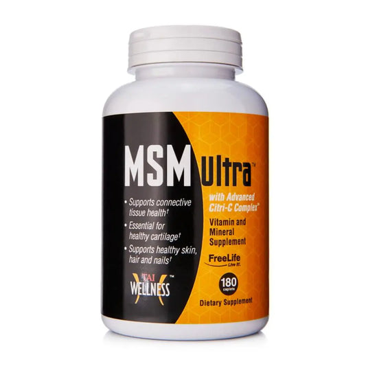 Youngevity Freelife MSM Ultra | 3000 mg MSM + Proprietary Citri-C Complex Blend + Vitamin C | Ultimate Methylsulfonylmethane Supplement | Bone & Joint Support | 180 Count