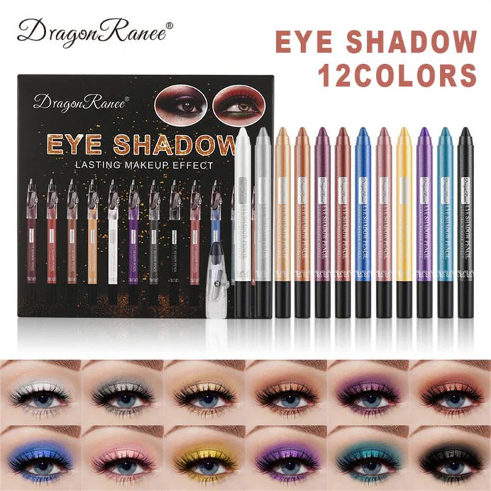 12-Piece Pearlescent Eye Shadow Stick Set