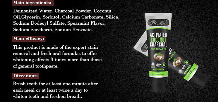 Bamboo Charcoal Toothpaste for Stain Removal and Care