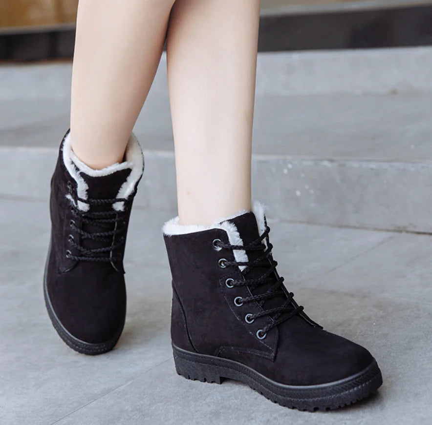 Winter Women's Cotton Boots - Trendy Warm Snow Boots