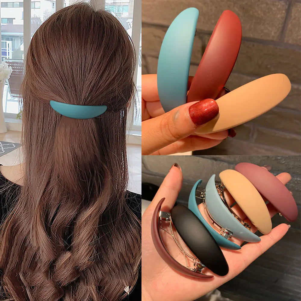 Elegant Matte Geometric Hair Clips for Women and Girls