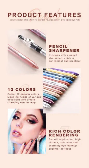 Pearlescent Multi-Color Eyeliner & Eye Shadow Stick with Built-in Penknife