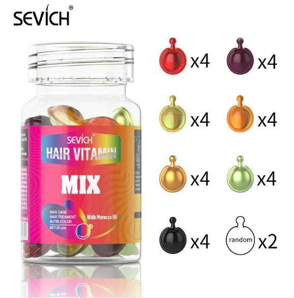 Hair Care Repair Capsules for Smoothing & Restoring Damaged Hair, 30 Capsules