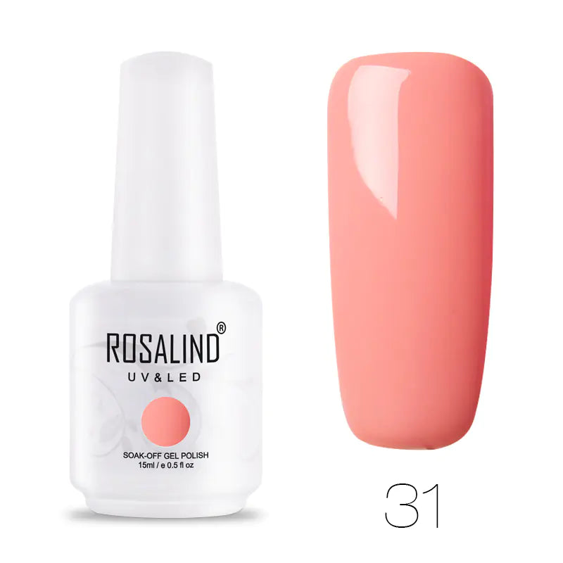 ROSALIND Barbie Nail Gel, Solid Color UV Gel 15ml