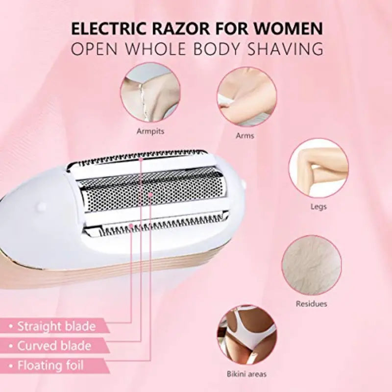Electric Razor and Bikini Trimmer for Women, Cordless