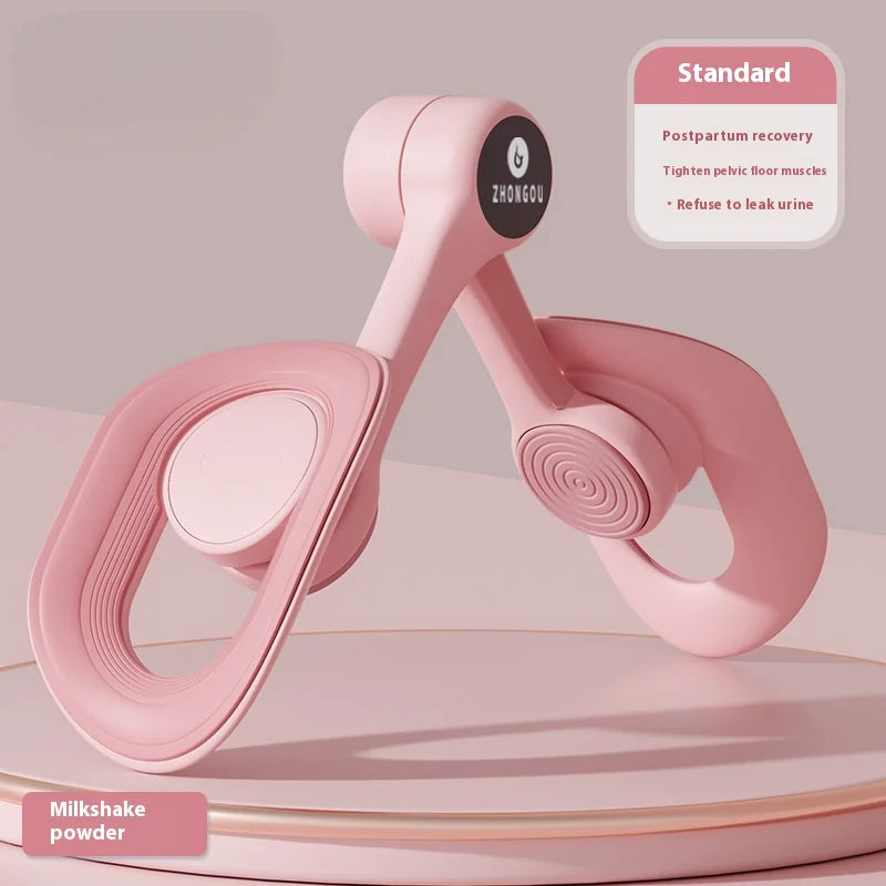 Pink Pelvic Floor Muscle device device on a light pink background with 'ZHONGOU' branding.