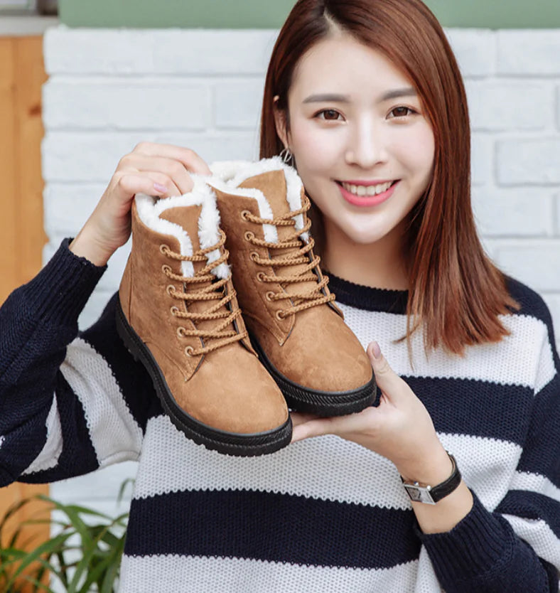 Winter Women's Cotton Boots - Trendy Warm Snow Boots