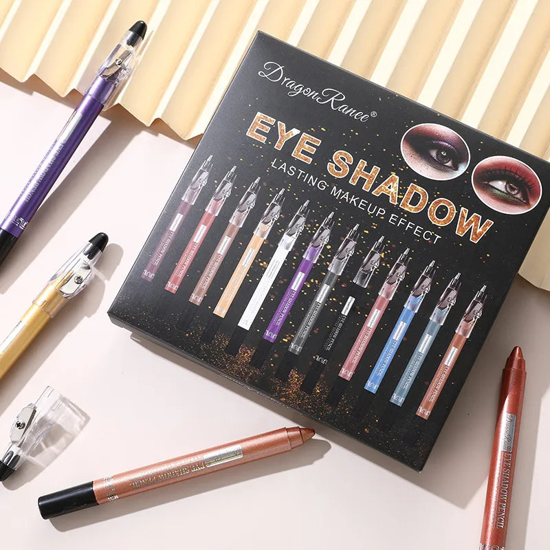 12-Piece Pearlescent Eye Shadow Stick Set
