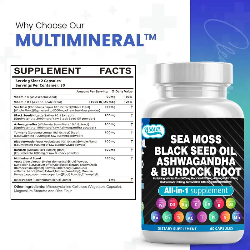 Burdock & Multi-Mineral Sea Moss Dietary Supplement