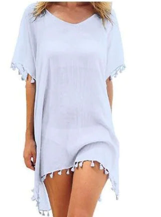 WOLFF Exclusive Chiffon Cover Up with Fringe (One Piece)