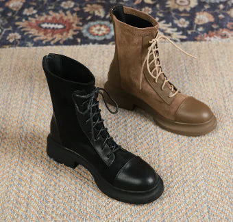 Elastic Motorcycle Boots, British Style Ankle Boots
