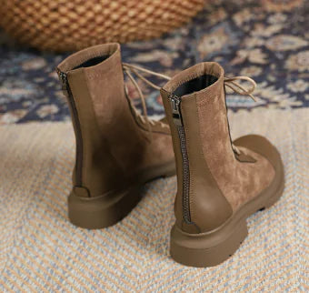 Elastic Motorcycle Boots, British Style Ankle Boots